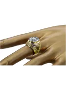 14K жълто злато Циркон Пръстен Винтидж крафт vrc089y